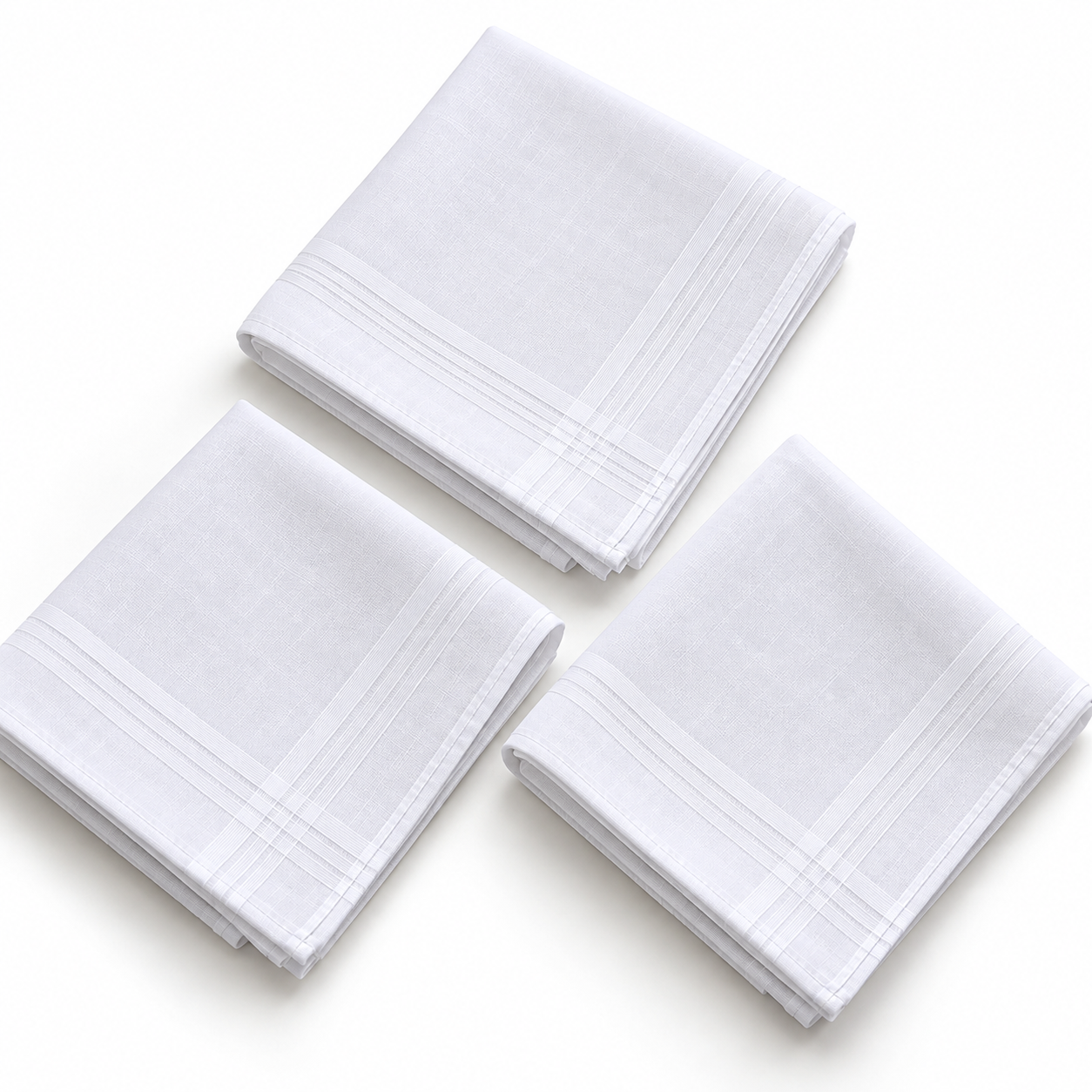 Men’s Premium Cotton Handkerchief Set of 3 – White