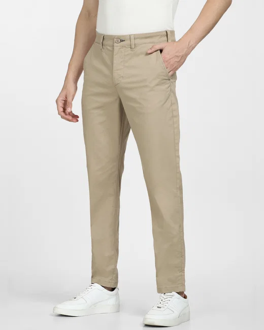 Men’s Mid Rise Organic Cotton Pants, Beige