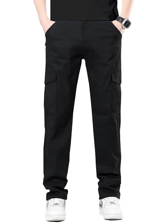 Men’s Cargo Cotton Pants, Black