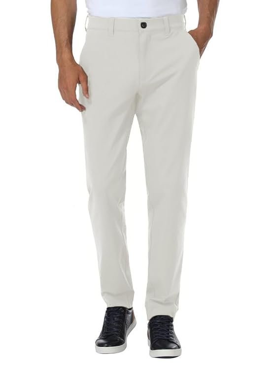 Men’s Regular Fit Formal Trouser, Classic White