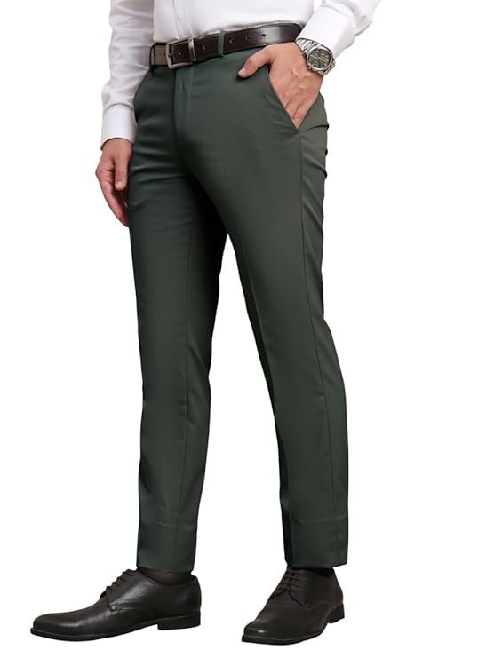 Men’s Premium Stretchable Formal Trouser, Dark Green