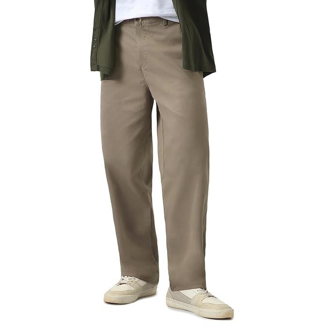 Men’s Loose Baggy Trousers, Khaki