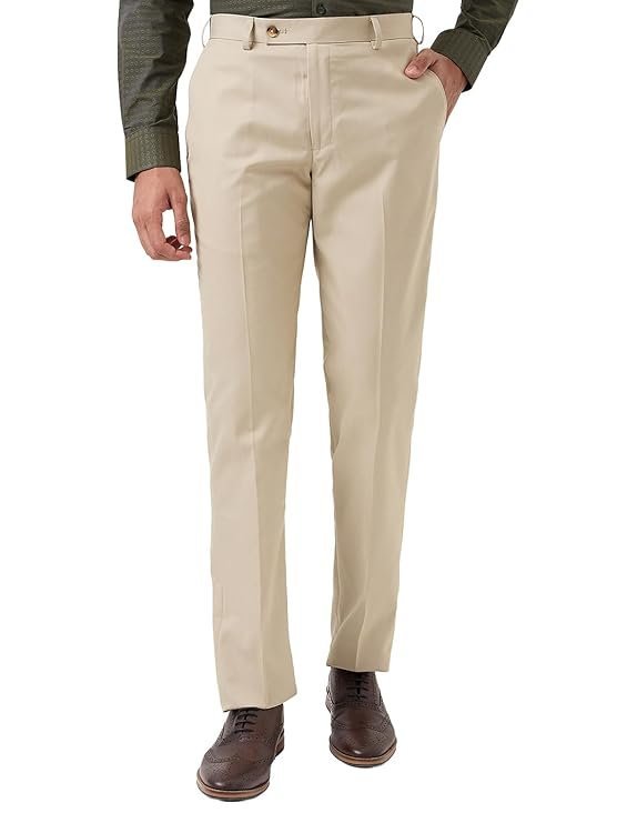 Men’s Smart Fit Twill Pattern Trouser, Beige