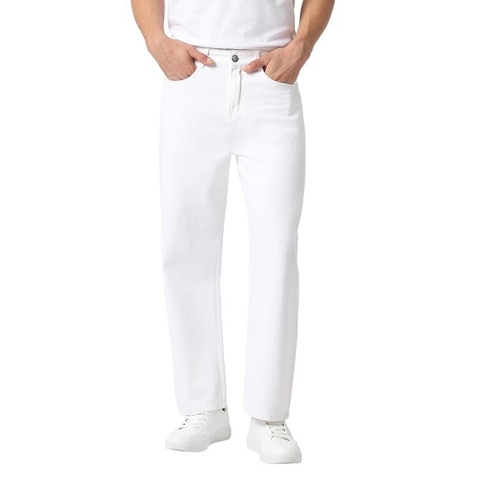 Men’s Loose Mid Rise Jeans White