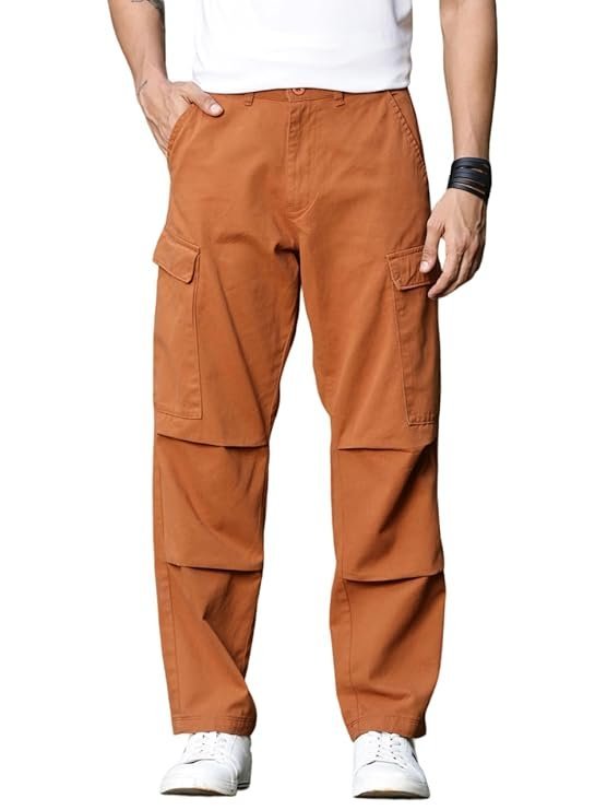 Men’s | Solid 6 Pocket Chino Pants – Orange