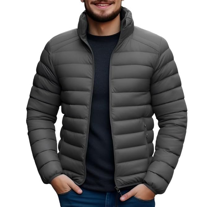 Men’s Bomber Nylon Jacket, Grey