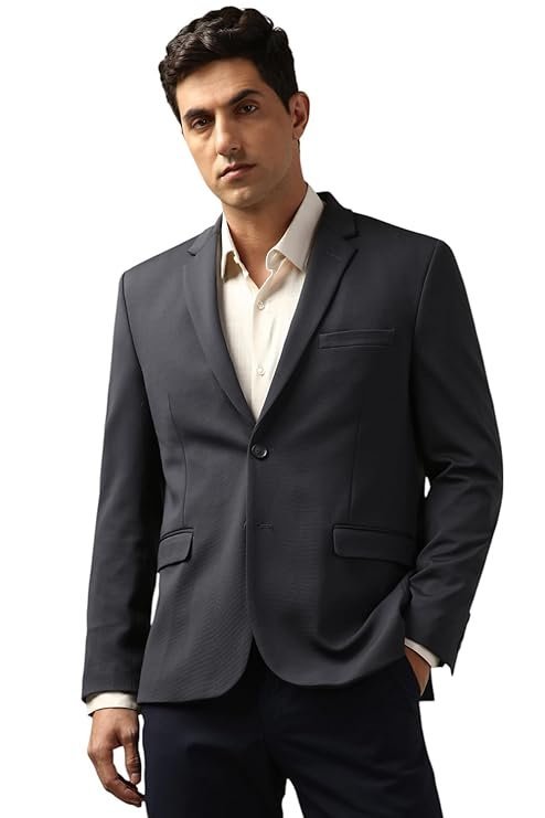 Men’s Neo Slim Knit Textured Blazer, Charcoal
