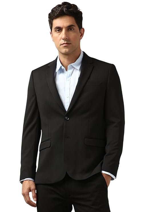 Men’s Neo Slim Knit Textured Blazer, Black