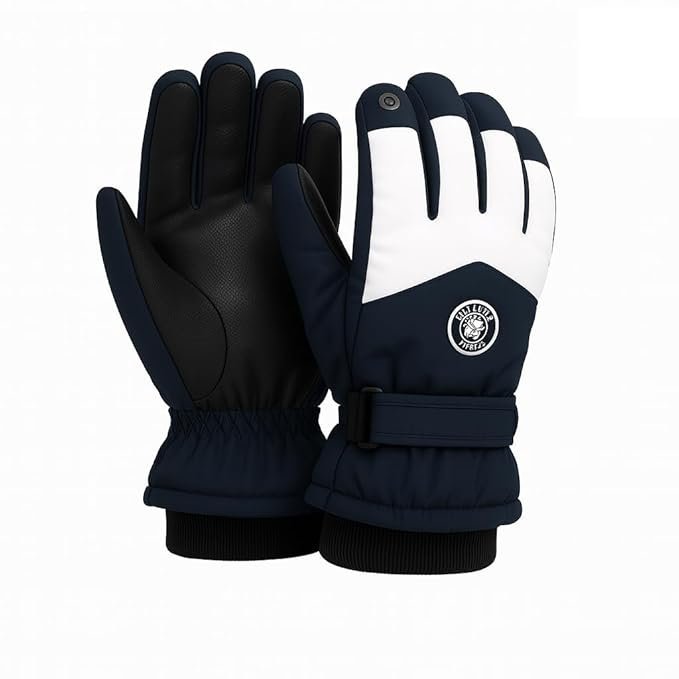 3 Fingers Touch Screen Unisex Woolen Gloves, Thermal Hand Gloves For Men & Women – Blue