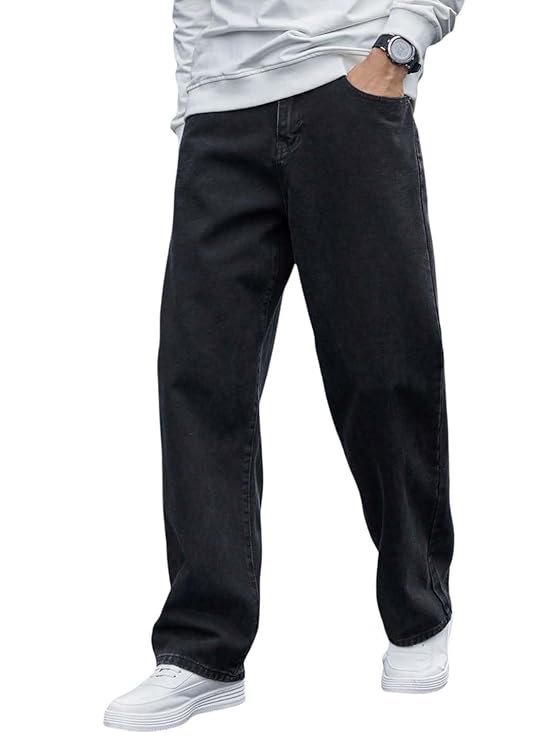 Mens Regular Fit Mid Rise Jeans – Carbon Black