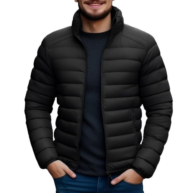 Men’s Bomber Nylon Jacket, Black