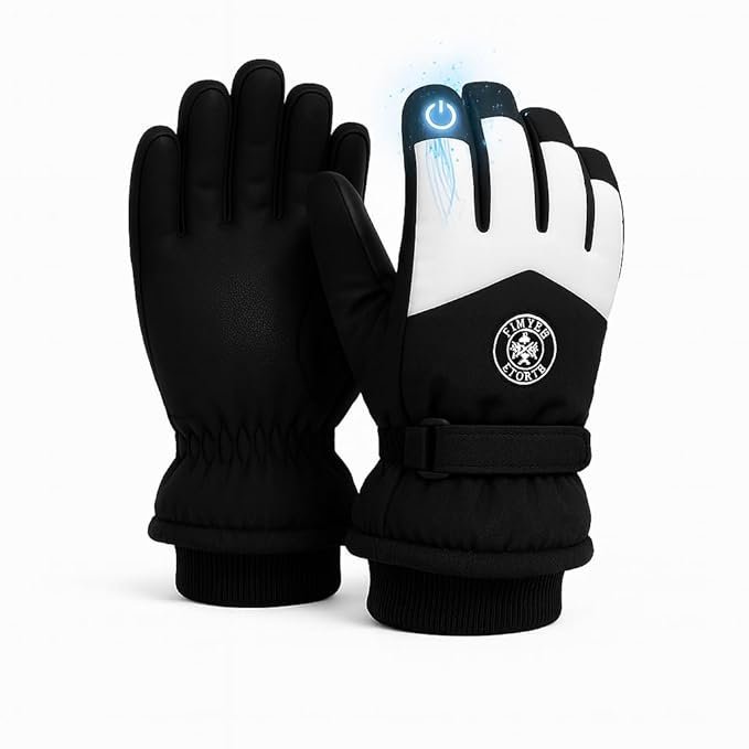 3 Fingers Touch Screen Unisex Woolen Gloves, Thermal Hand Gloves For Men & Women – Black