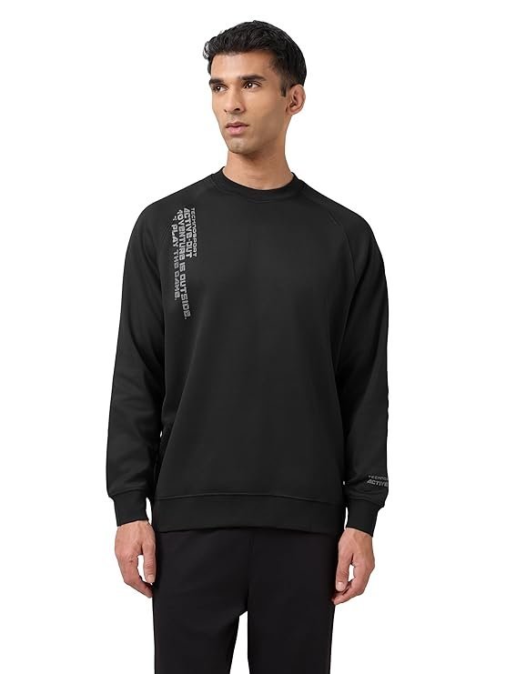 Men’s Full Sleeve Active Out Sweatshirt, Black