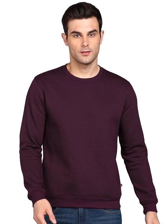 Men’s Cotton Round Neck Full Sleeve Sweatshirt, Purple