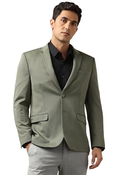 Men’s Neo Slim Knit Textured Blazer, Light Olive