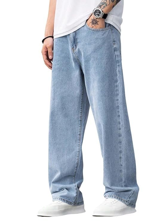 Mens Regular Fit Mid Rise Jeans – Light Blue