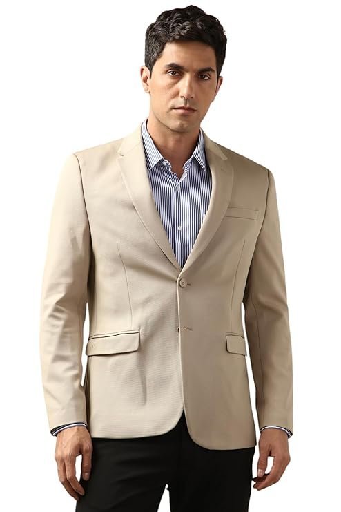 Men’s Neo Slim Knit Textured Blazer, Beige