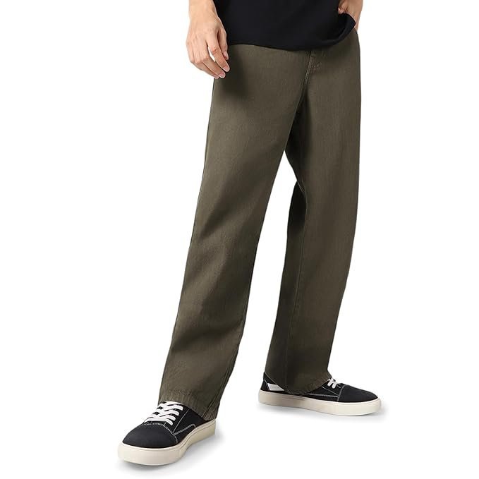 Men’s Loose Mid Rise Baggy Jeans – Navy Blue