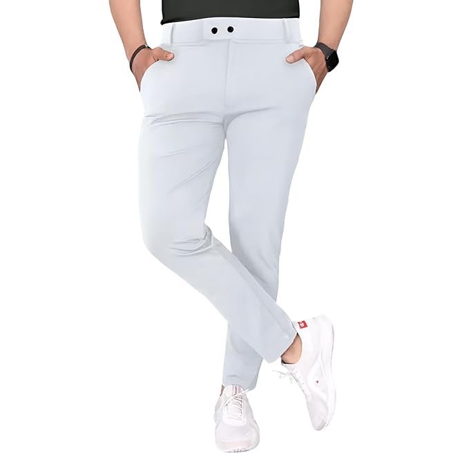 Men’s Lycra Trousers, White
