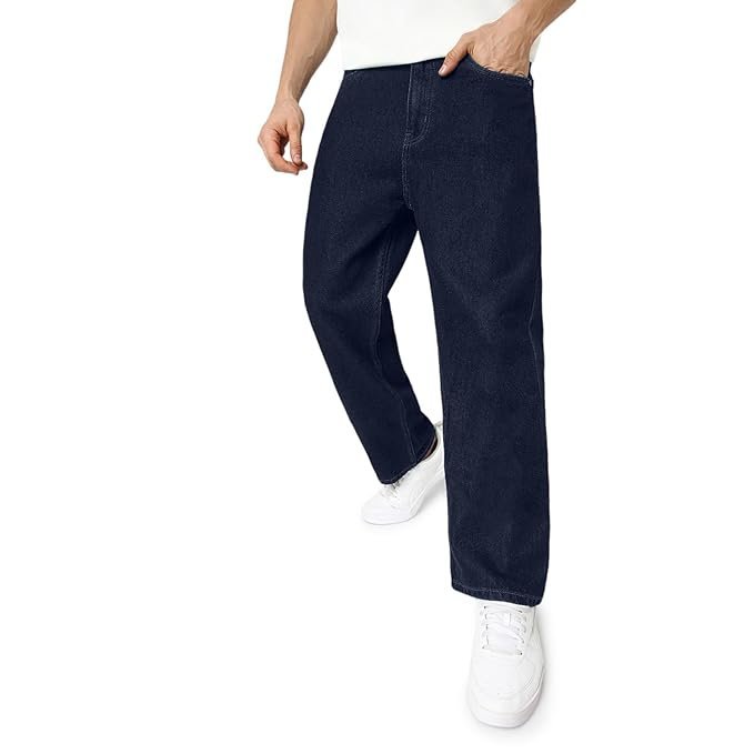 Men’s Loose Mid Rise Jeans Dark Blue