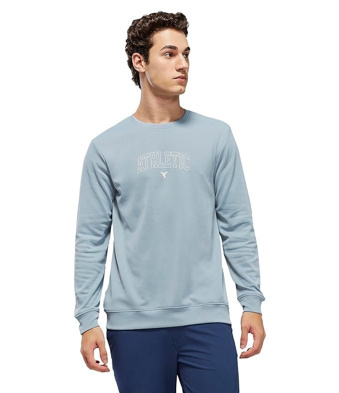 Men’s Polyester Solid Hooded Sweatshirt, Light Blue