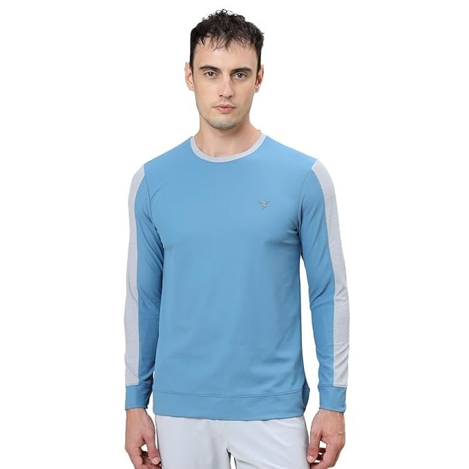 Men’s Polyester Slim Fit T-Shirt, Sky Blue