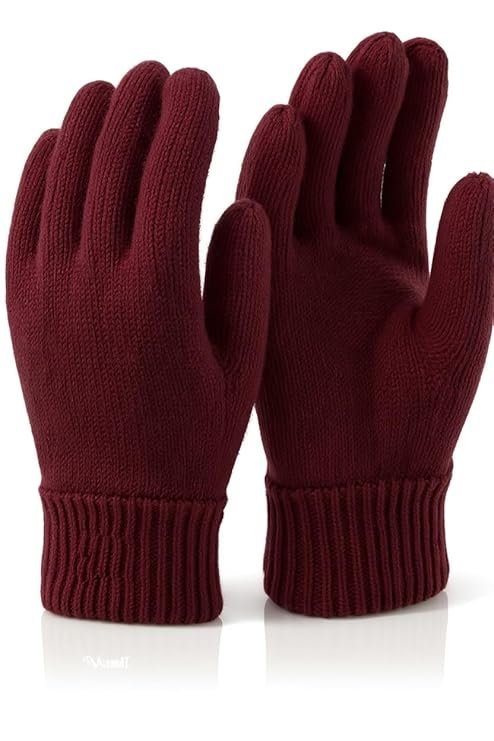 Unisex Winter Woollen Gloves for Men and Women – Maroon