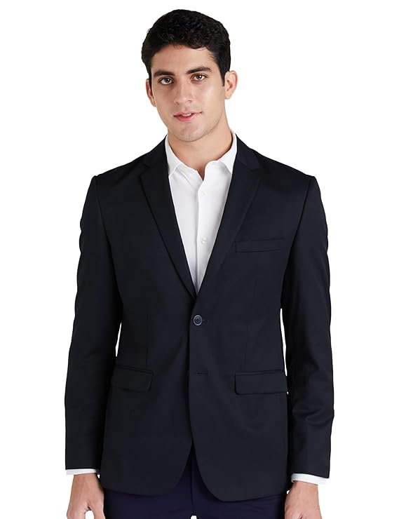 Men’s Neo Slim Knit Textured Blazer, Navy