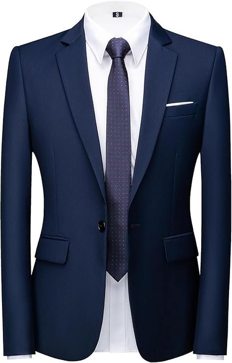 Men’s Stylish Party Casual Breasted Blazer, Royal Blue