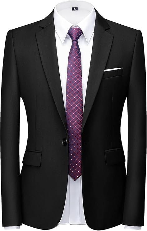 Men’s Stylish Party Casual Breasted Blazer, Black