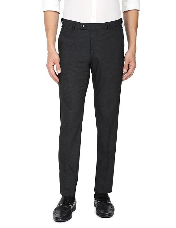 Men’s Mid Rise Tailored Formal Trousers, Black