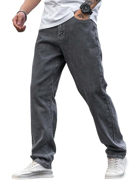 Mens Regular Fit Mid Rise Jeans – Light Grey