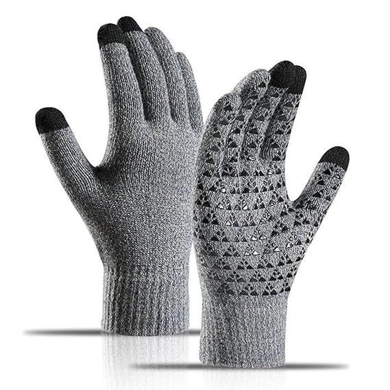 Winter Cycling Gloves for Men & Women with Touchscreen Finger – Grey