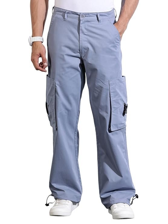 Men’s Solid 6 Pocket Chino Pants – Blue