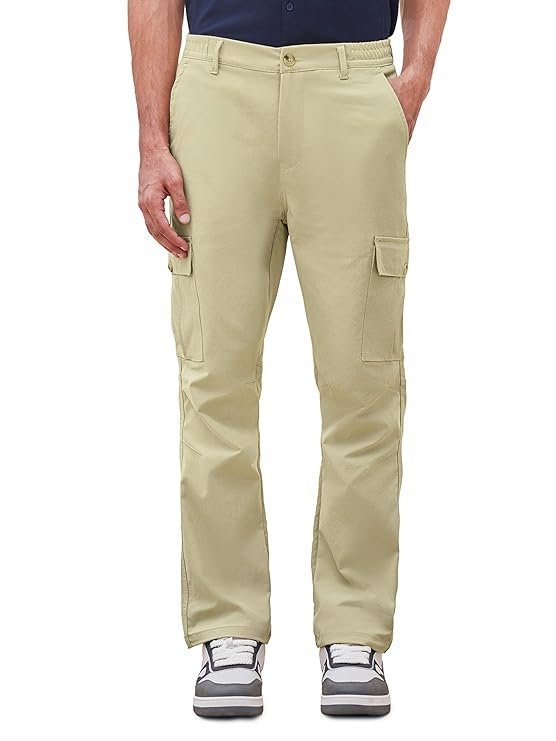 Cargo Elastic Waist Band Cargo Pants for Men – Beige