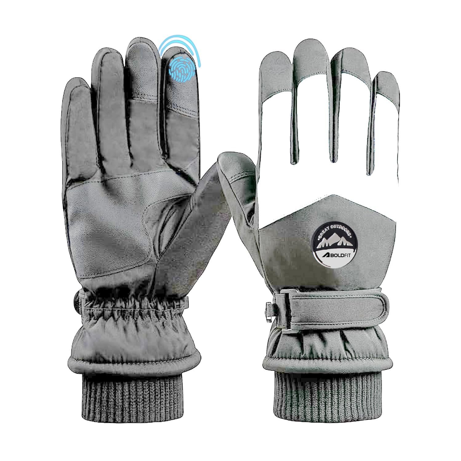 Winter Gloves for Men Winter Unisex Touch Screen – Grey