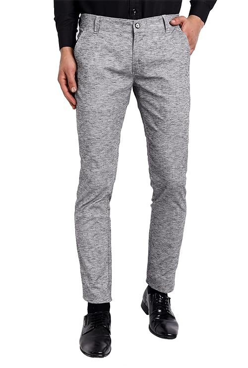 Men’s Slim Fit Mid Rise Trouser, Grey