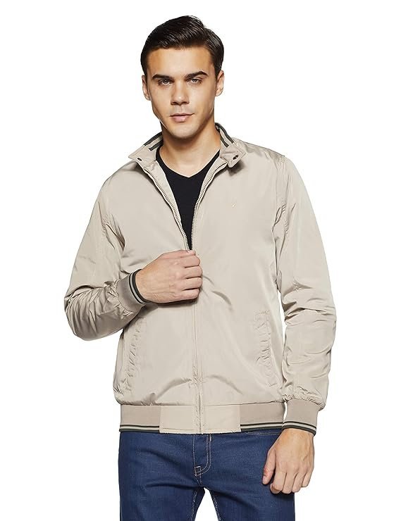 Men’s Polyester Casual Jacket, Beige