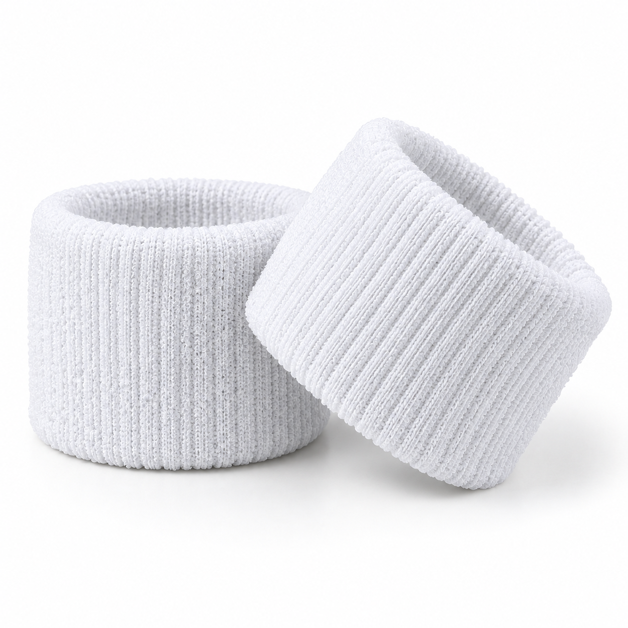 Unisex Cotton Wristbands Pair – White