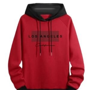 Regular Fit Printed Hoodie for Men, Red/Black