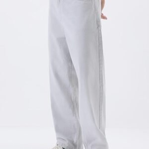 Men's Loose Mid Rise Jeans Whitish Grey
