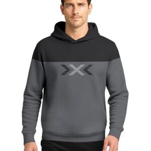 Trendy Cotton Hoodies for Men, Black/Grey