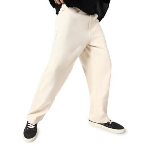 Men's Loose Mid Rise Baggy Jeans - Off White