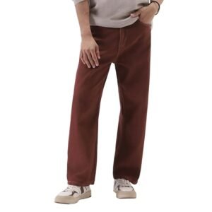 Men's Loose Mid Rise Jeans Brown