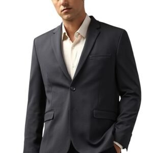 Men's Neo Slim Knit Textured Blazer, Charcoal