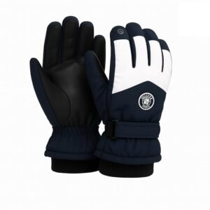 3 Fingers Touch Screen Unisex Woolen Gloves, Thermal Hand Gloves For Men & Women - Blue