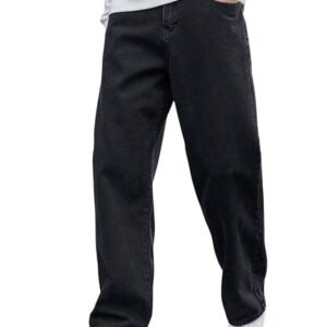Mens Regular Fit Mide Rise Jeans - Carbon Black