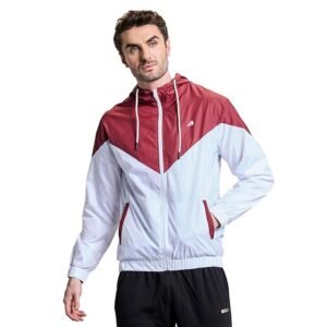 Windcheater Jacket for Men, Red/White