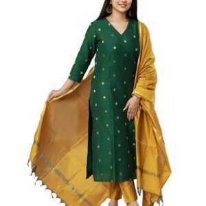 Women's 3 Piece Kurta Pant Dupatta Set, Green