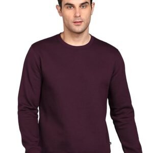 Men's Cotton Round Neck Full Sleeve Sweatshirt, Purple